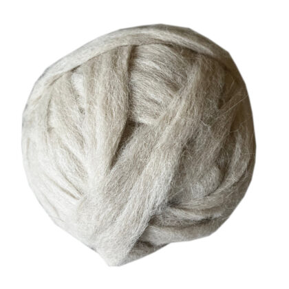 100g bump of washed, carded white alpaca fleece