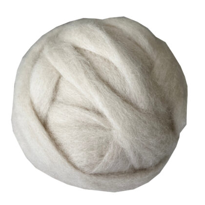 100g bump of washed, carded white alpaca blanket fleece
