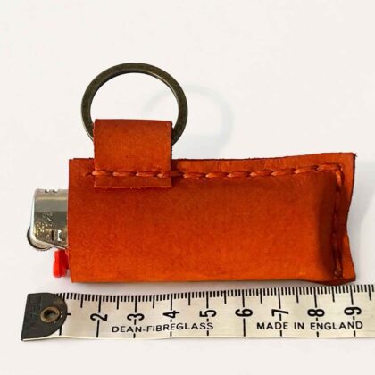 Hand Stitched Red Leather Lighter cover