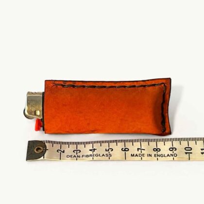 Hand Stitched Red Leather lighter cover