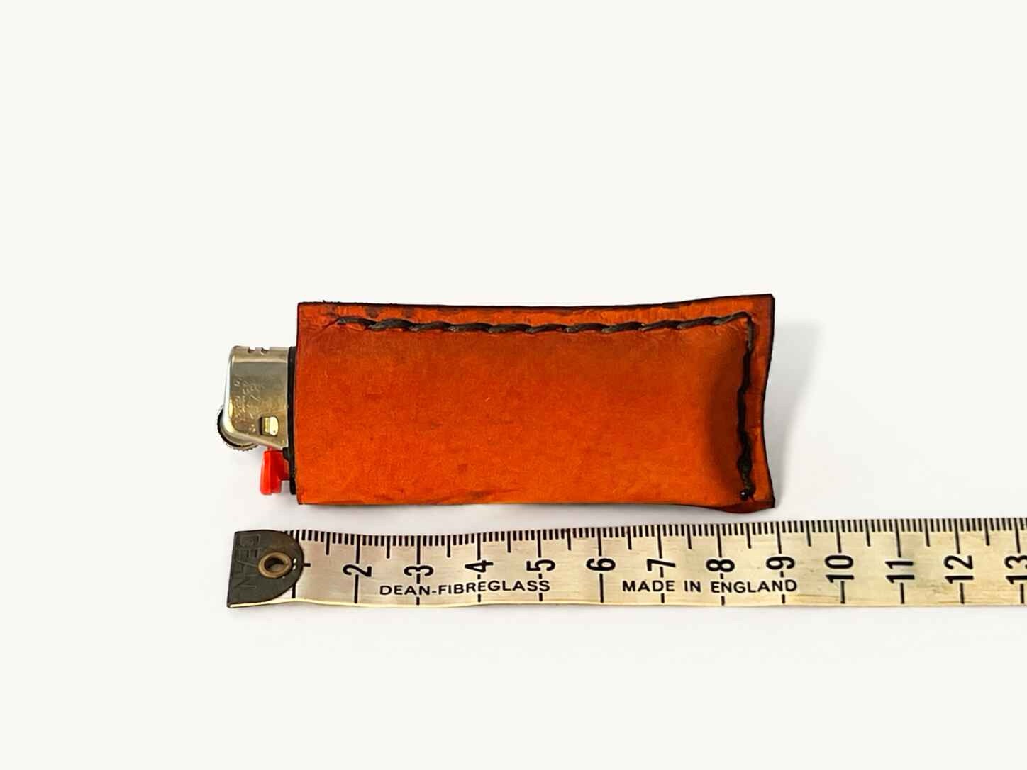 Hand Stitched Red Leather lighter cover