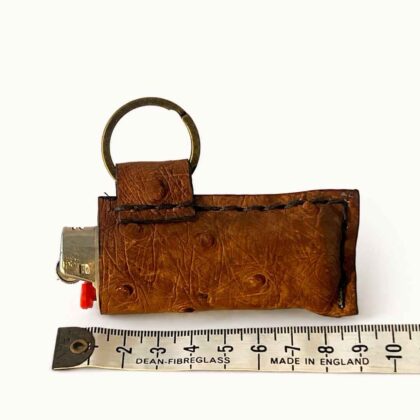 Hand Stitched Ostrich Leather Lighter cover