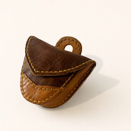Hand Stitched Two Tone Leather coin purse