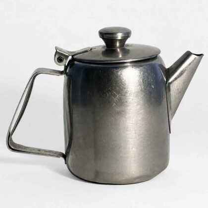 Vintage 400ml stainless steel teapot with tall polished body