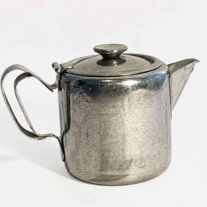 Vintage 400ml stainless steel teapot with curved handle