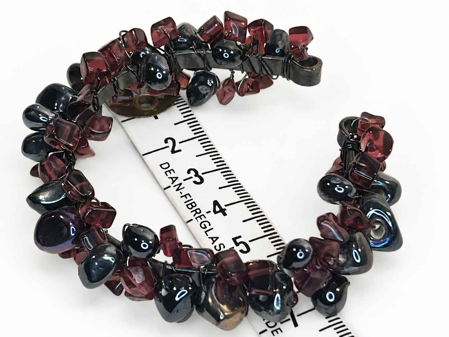 Silkwood glass chip and ceramic bead Bangle - Image 7