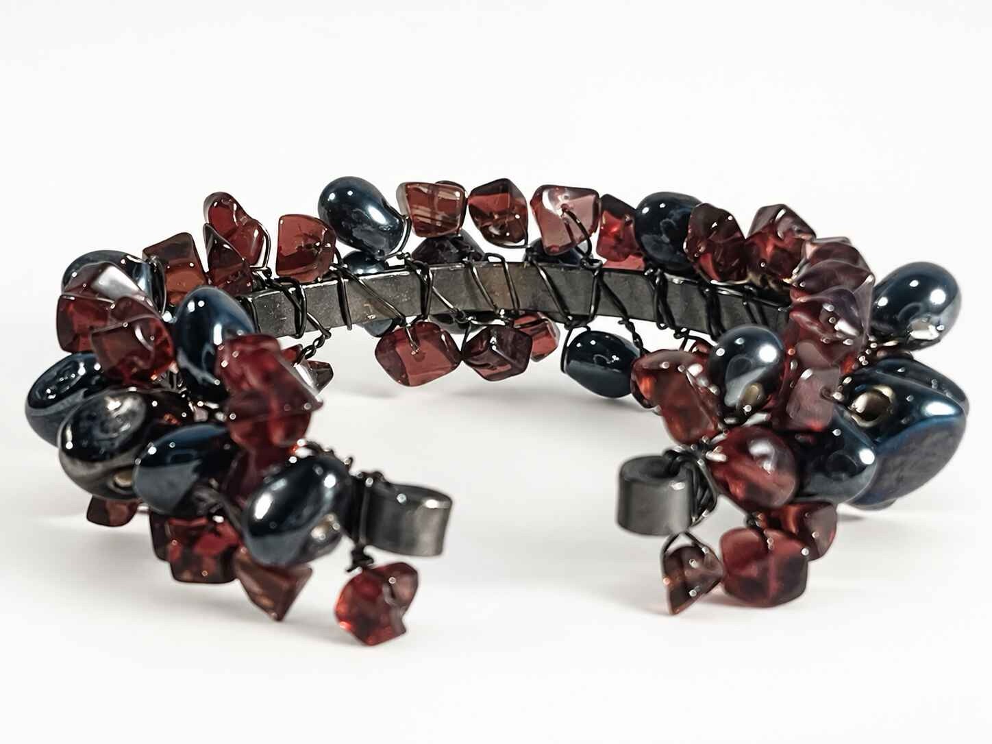 Silkwood glass chip and ceramic bead Bangle - Image 6