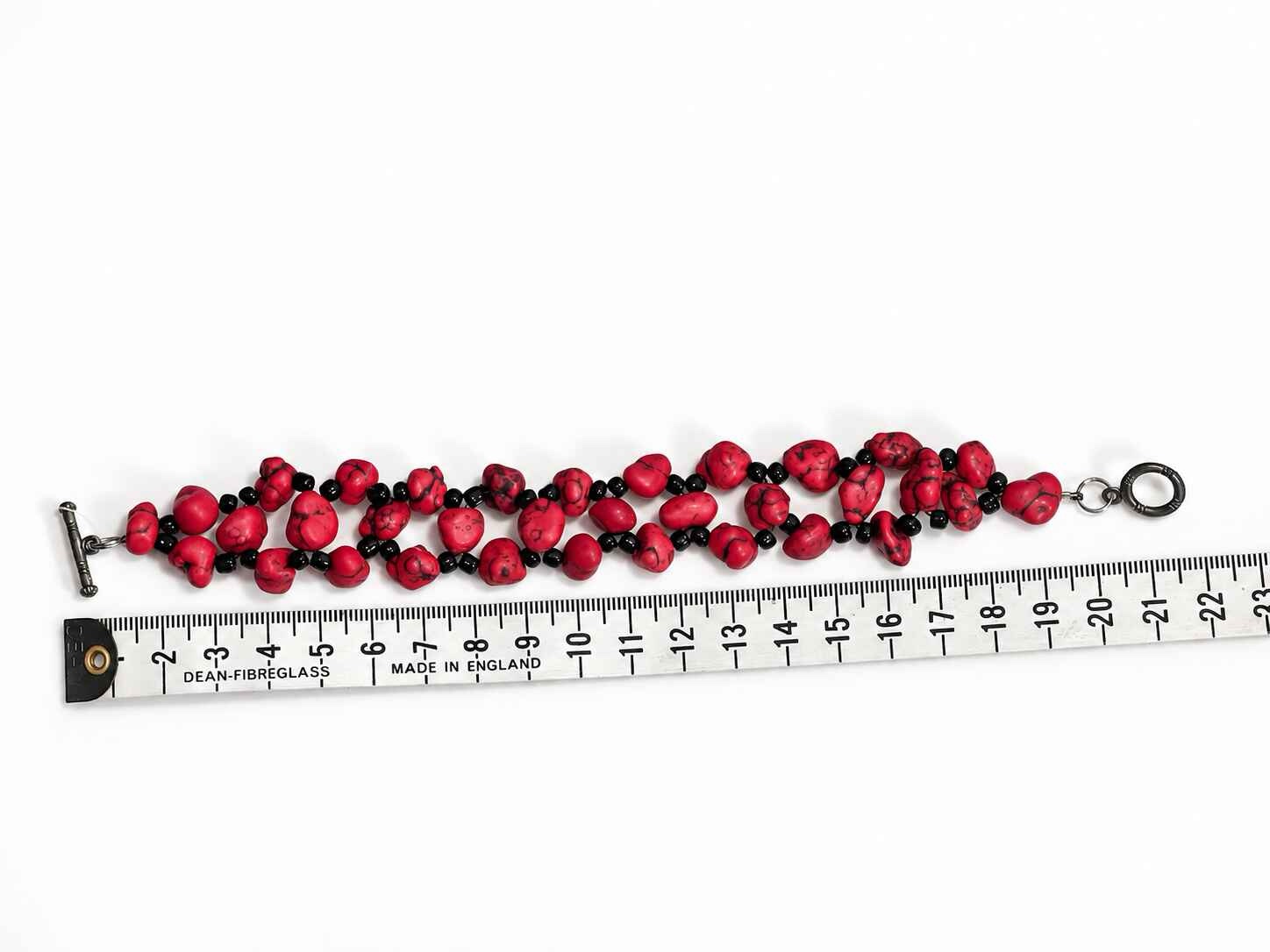 Elaine woven Red Howlite bracelet - Image 6