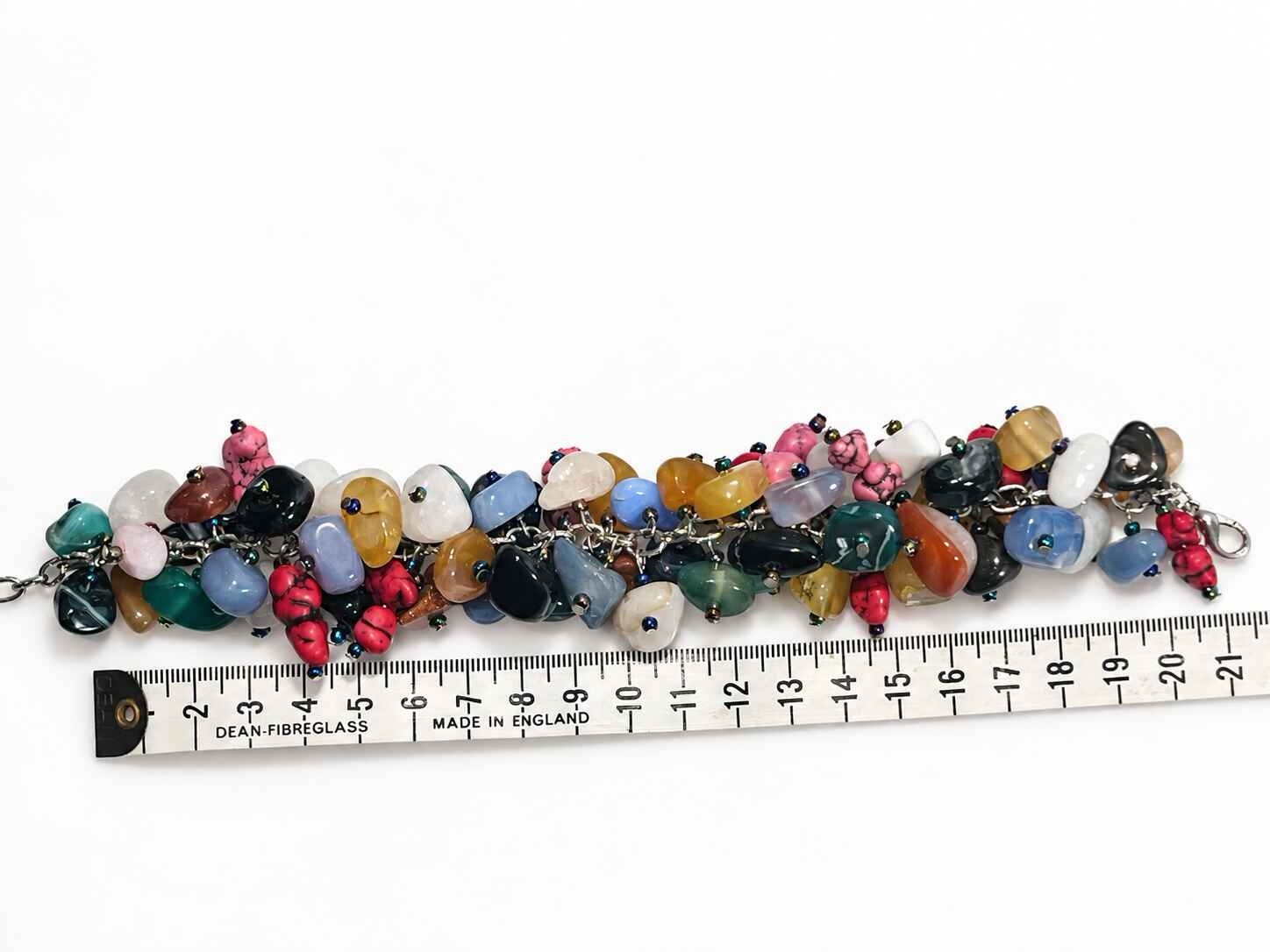 Semi-precious stone nugget cluster bracelet - Image 7