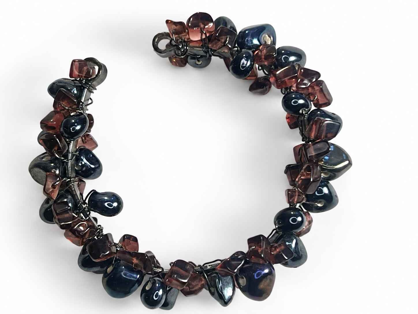 Silkwood glass chip and ceramic bead Bangle - Image 3