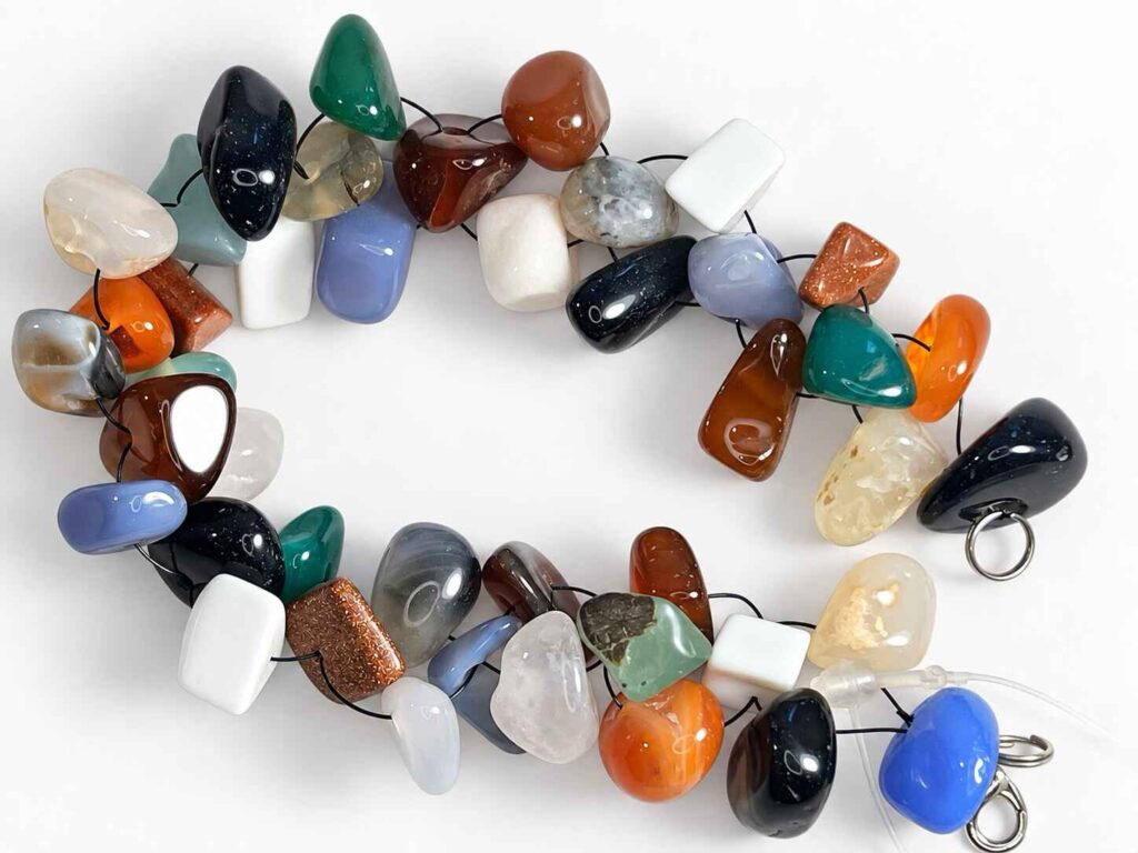 Elaine woven semi precious stone bracelet