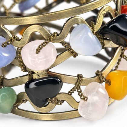 Spencer Metal Semi precious stone bangle