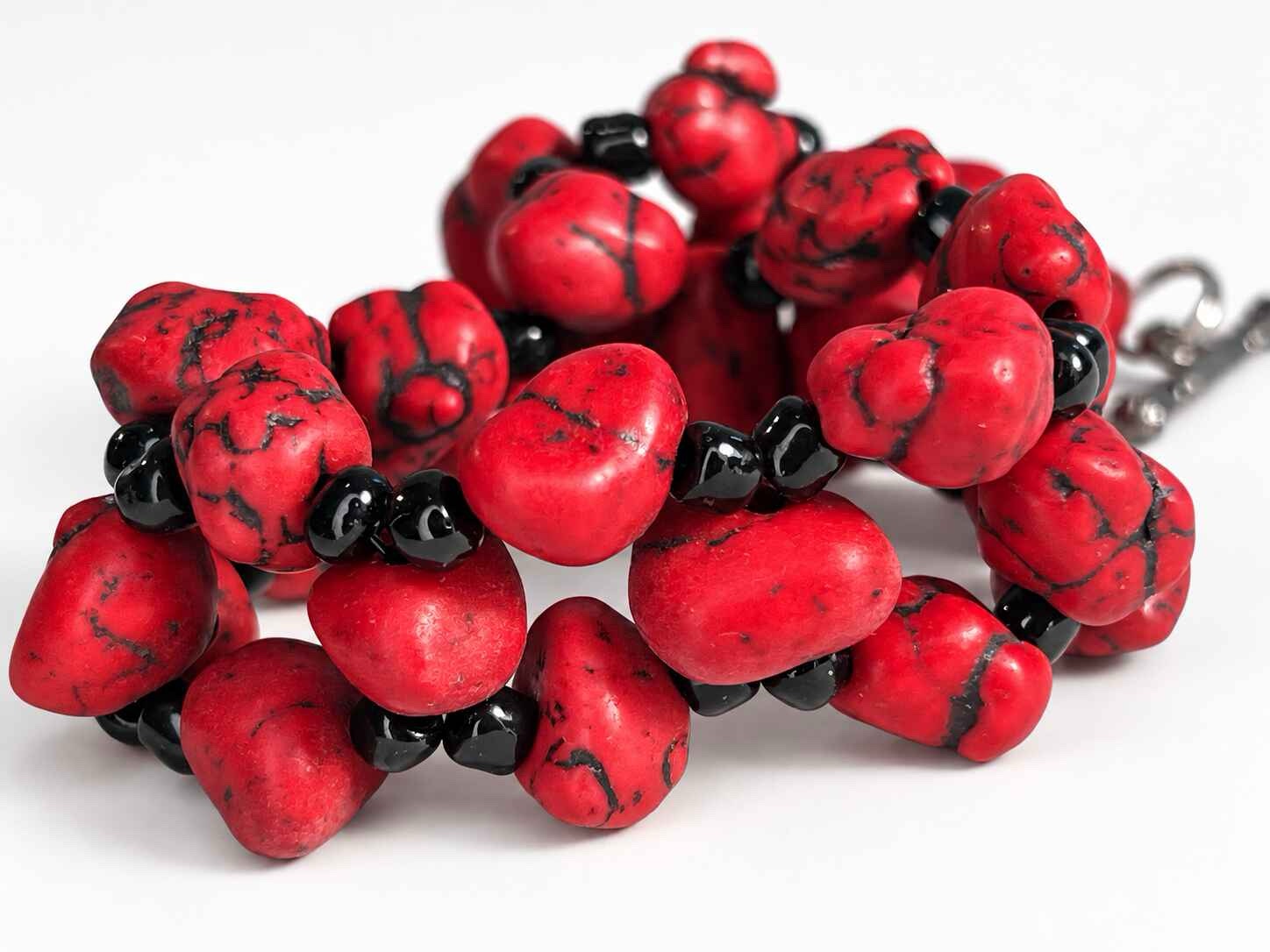 Elaine woven Red Howlite bracelet - Image 4