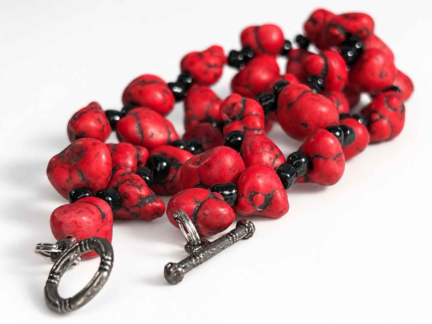 Elaine woven Red Howlite bracelet - Image 2