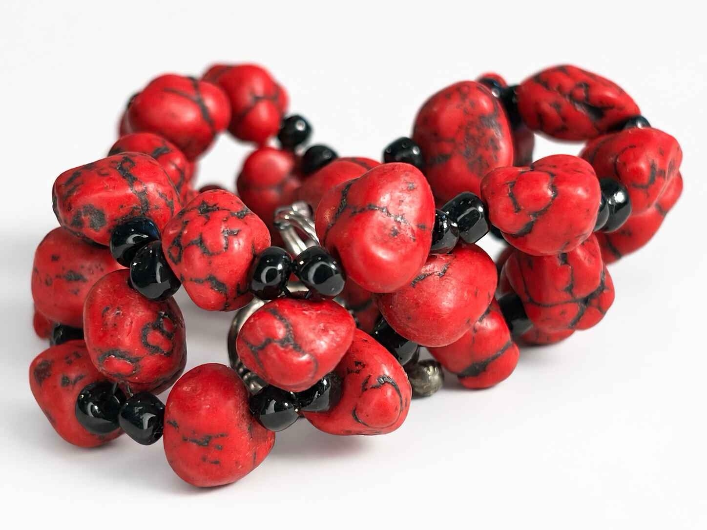 Elaine woven Red Howlite bracelet - Image 5