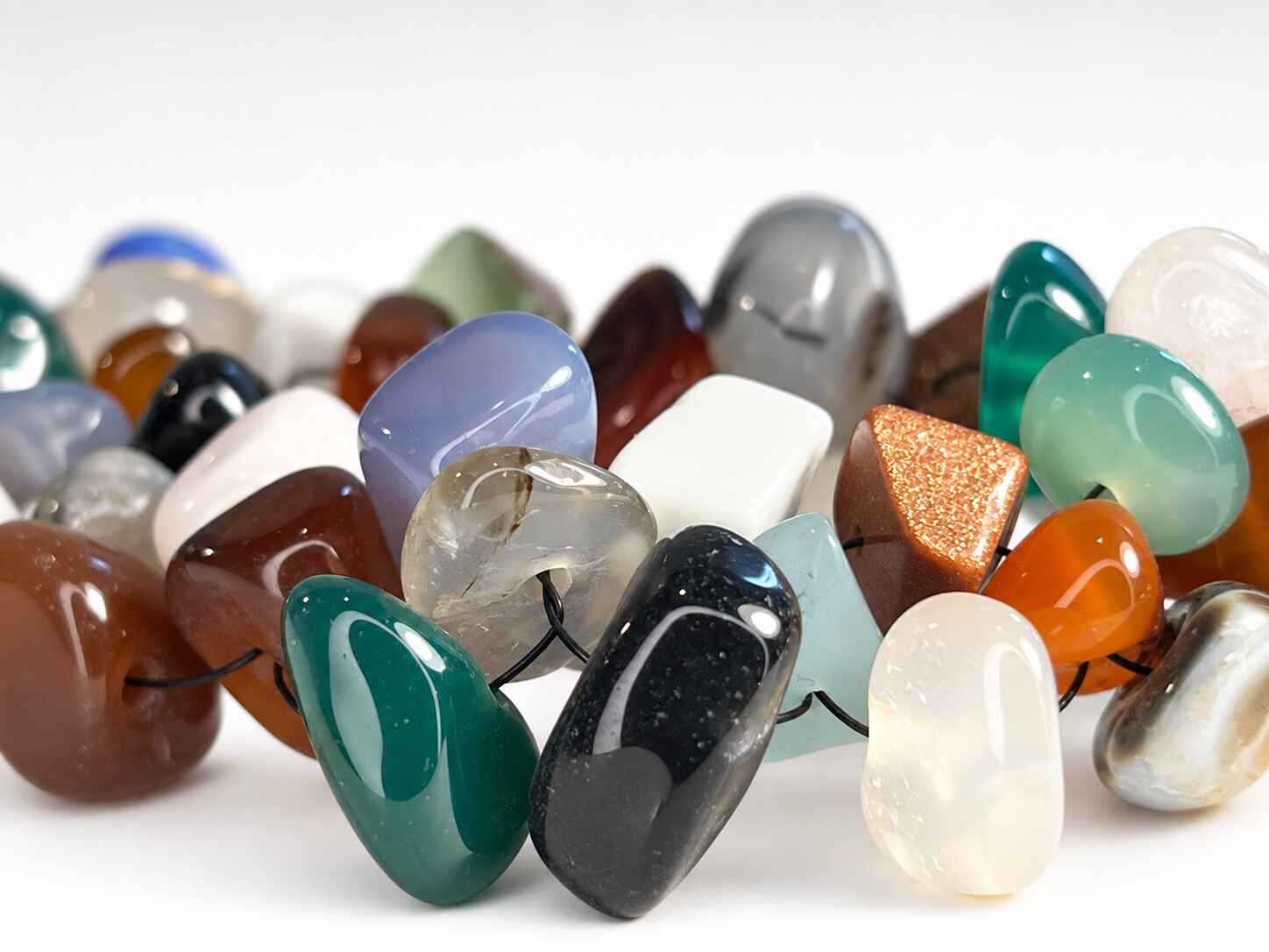 Elaine woven semi precious stone bracelet - Image 5