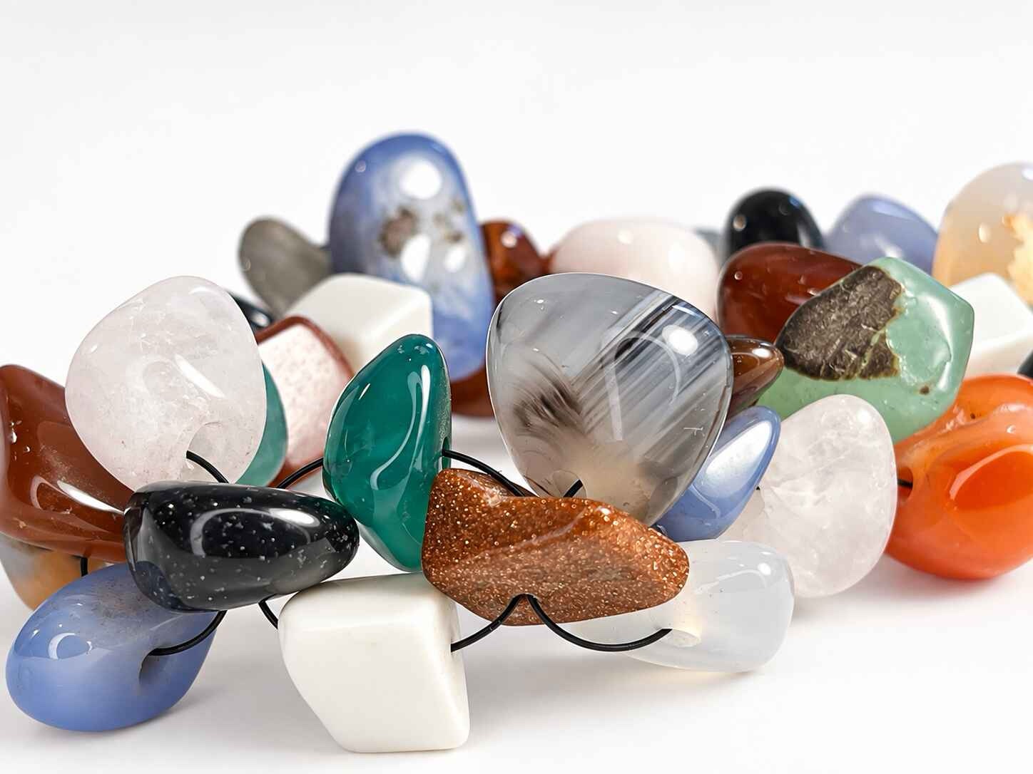 Elaine woven semi precious stone bracelet - Image 4