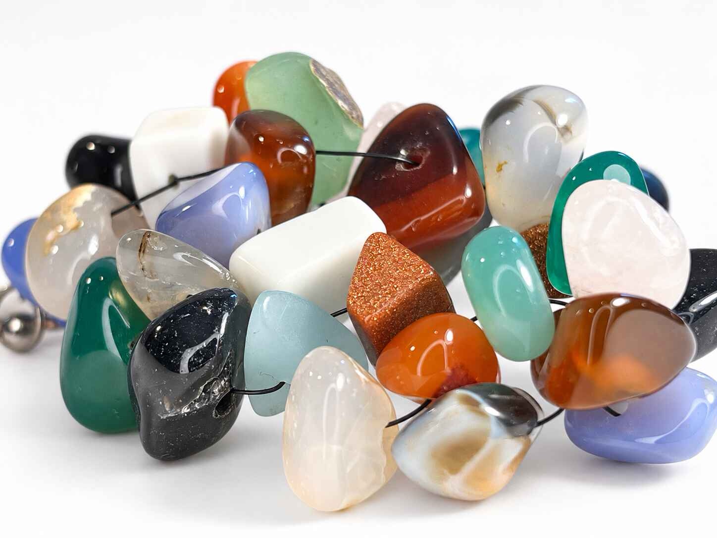 Elaine woven semi precious stone bracelet - Image 6