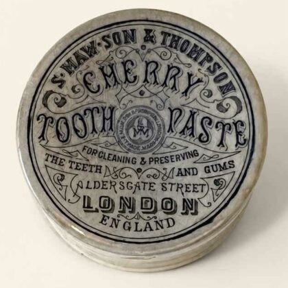 Antique S.Maw, Son & Thompson Ceramic Cherry Tooth paste jar