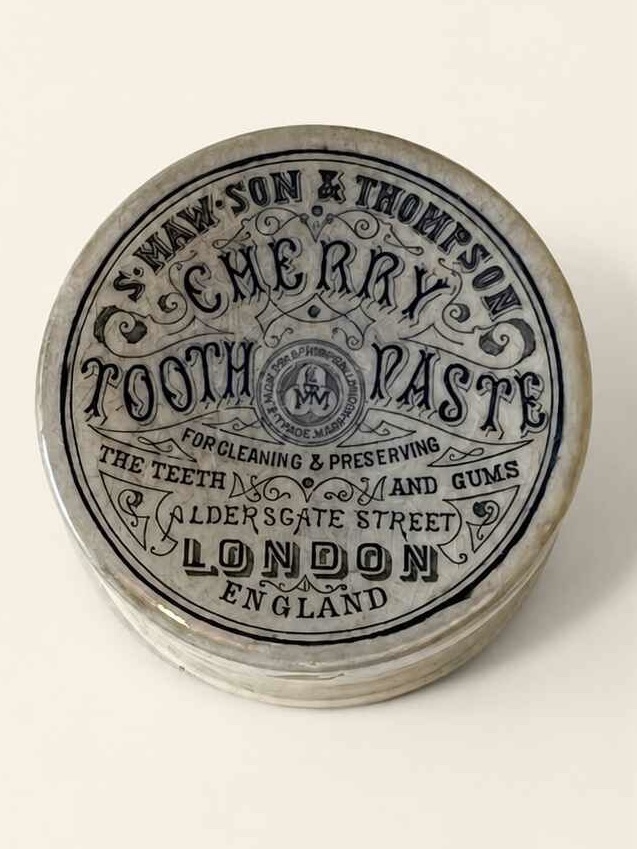 Antique S.Maw, Son & Thompson Ceramic Cherry Tooth paste jar
