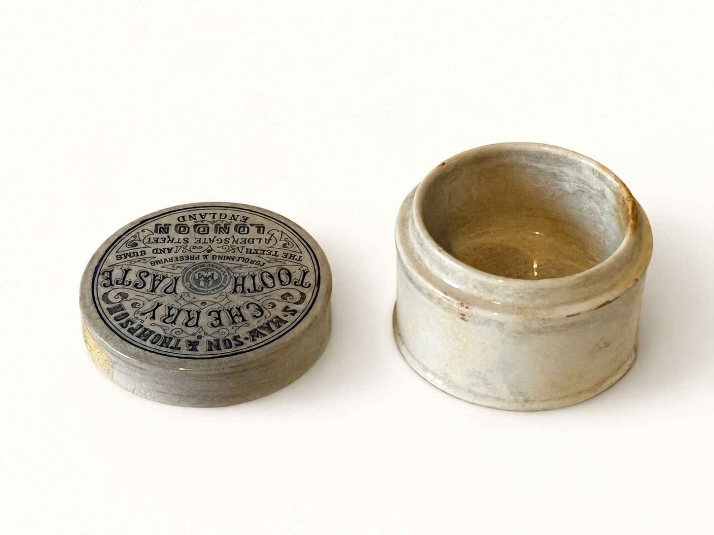 Antique S.Maw, Son & Thompson Ceramic Cherry Tooth paste jar - Image 8