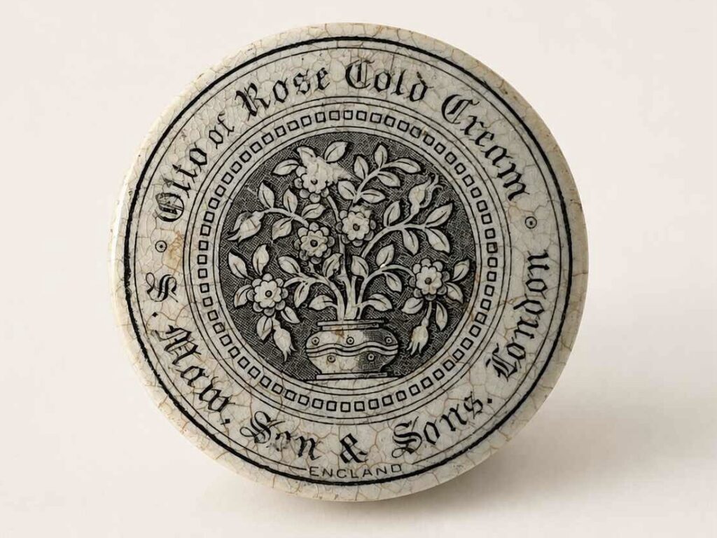 Antique S. Maw, Son & Sons. Otto of Rose Cold Cream Jar Lid.