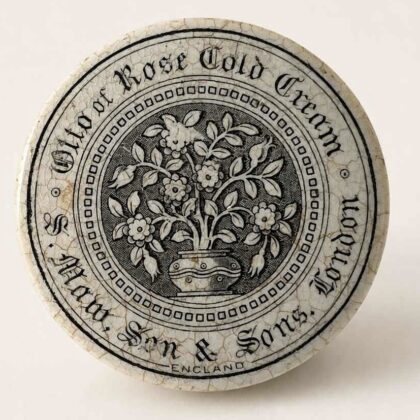 Antique S. Maw, Son & Sons. Otto of Rose Cold Cream Jar Lid.