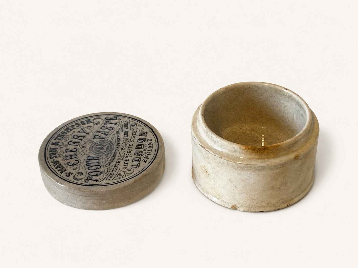 Antique S.Maw, Son & Thompson Ceramic Cherry Tooth paste jar - Image 5