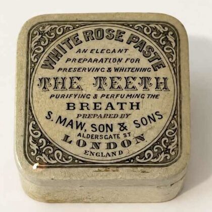 Antique S.Maw Son & sons Ceramic White Rose Tooth paste jar