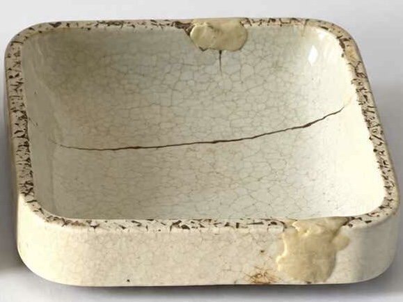 Antique S.Maw Son & sons Ceramic White Rose Tooth paste jar with repaired cracked lid - Image 8