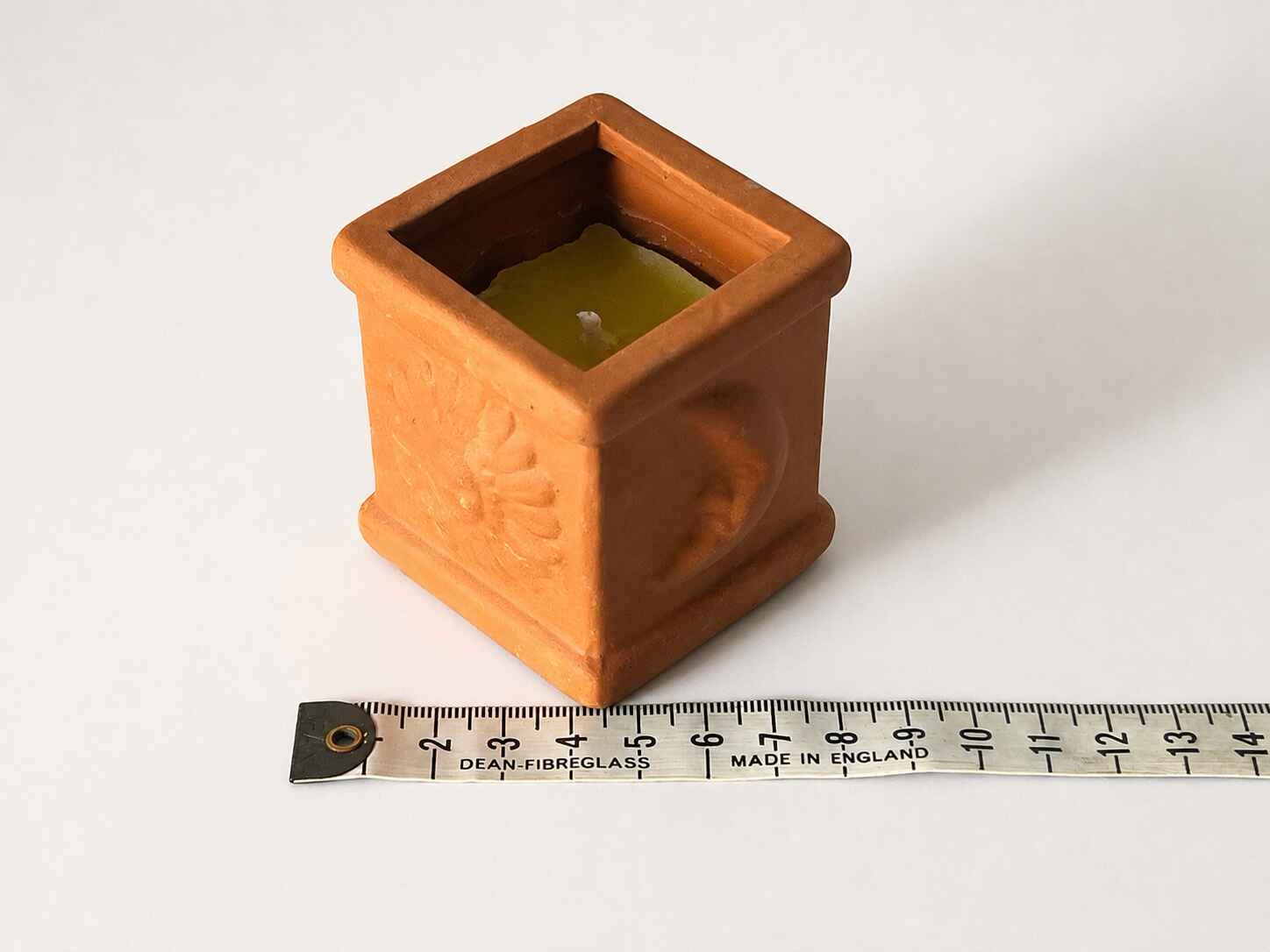 Square Terracotta Sun and Moon Candle - Image 7