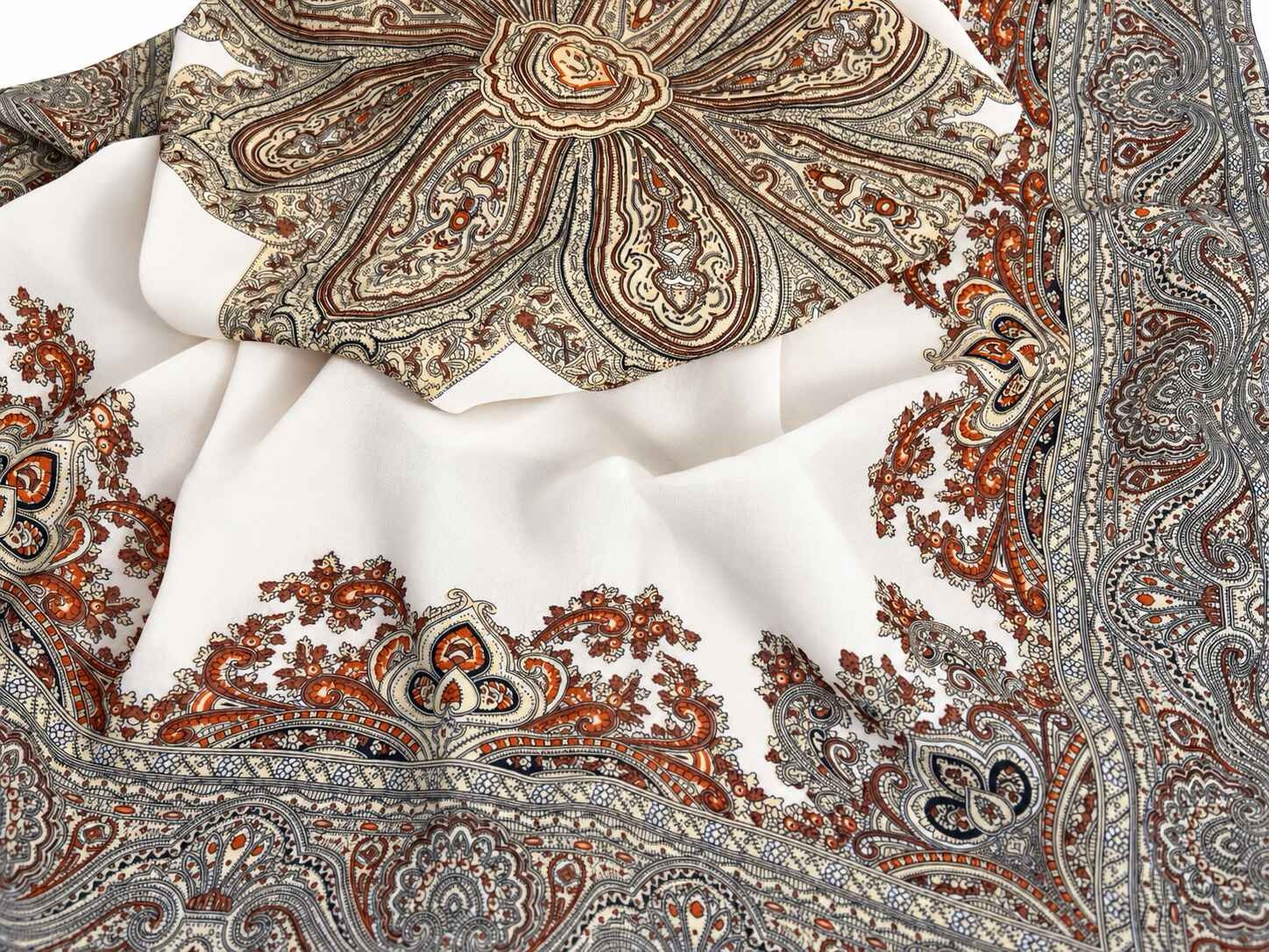 Cream Square light weight scarf - Image 4