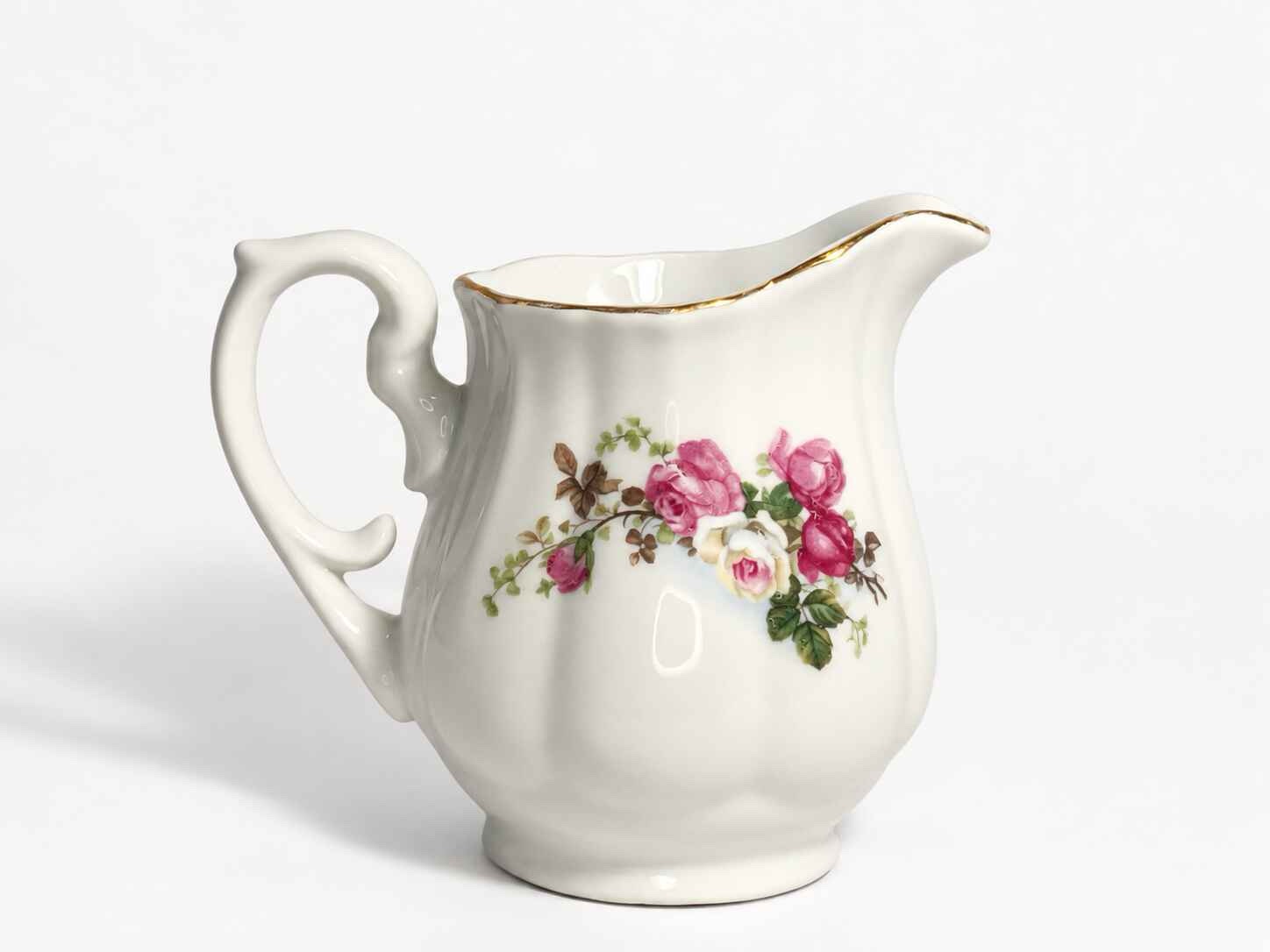 Vintage Trisa porcelain Roses Tea set with creamer and sugar dish - Image 13