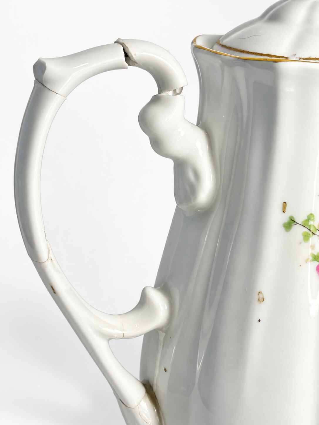 Vintage Trisa porcelain Roses Tea set with creamer and sugar dish - Image 19