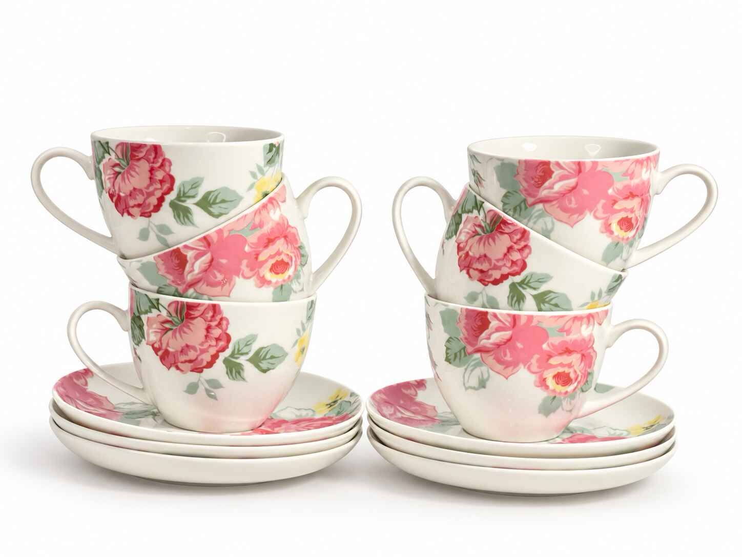 Vintage style Pink Rose unnamed tea set - Image 2