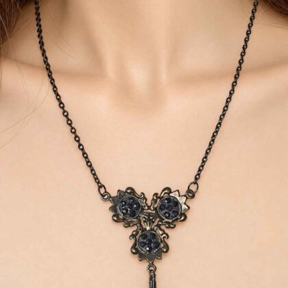 Black Trina Diamanté necklace.