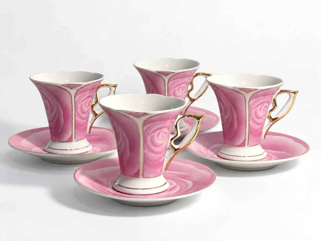 Four Wiesenthal collection espresso cups with saucers