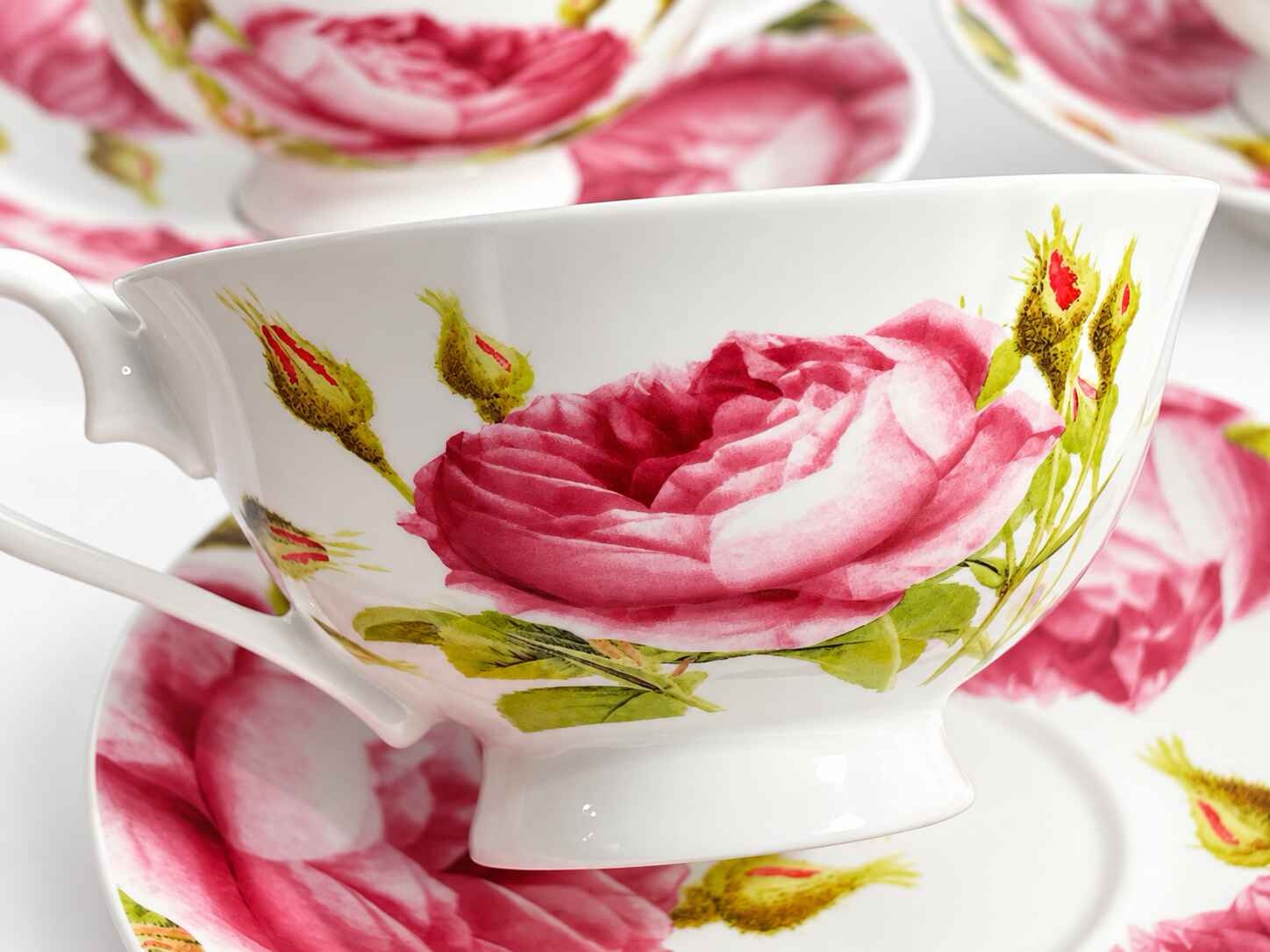 Four Tea cups and Saucers with roses - Image 5